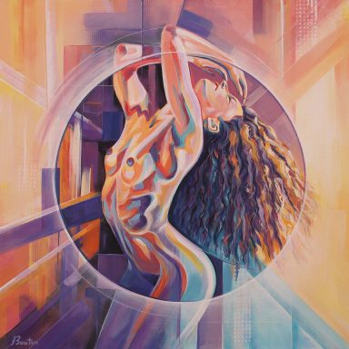 Nu de femme peinture signé Olivier Boutin